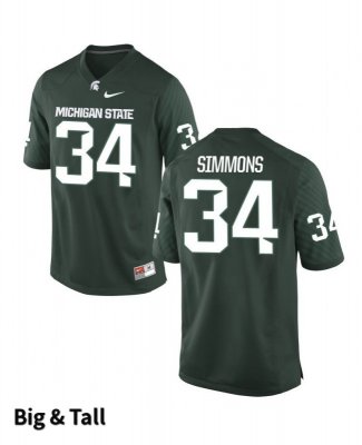Men's Antjuan Simmons Michigan State Spartans #34 Nike NCAA Green Big & Tall Authentic College Stitched Football Jersey CW50M44XK